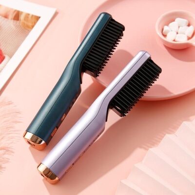 Portable Hair Straightener Curling Wireless Ion Comb USB Charge